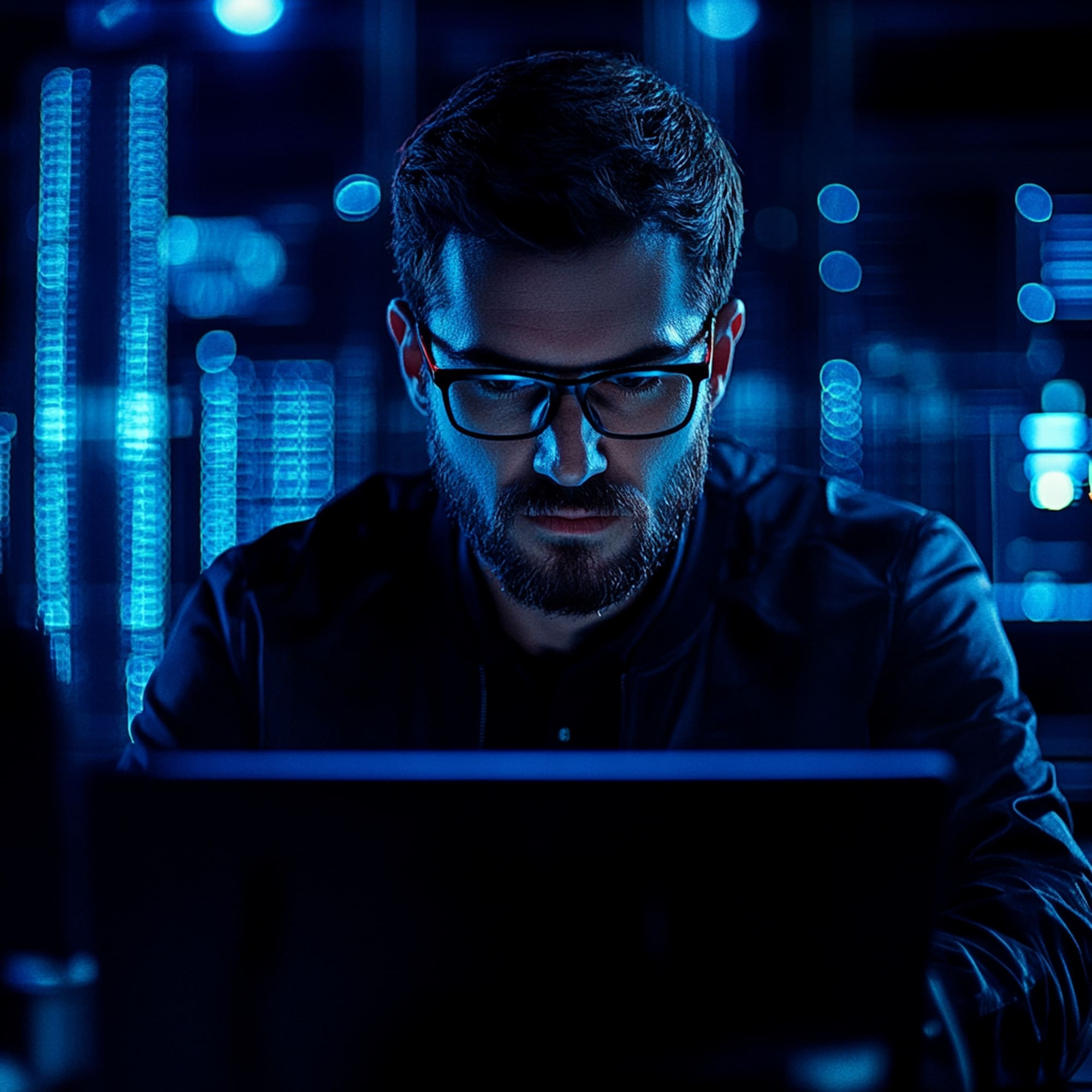 Profissional de TI usando o Hackone PRO
