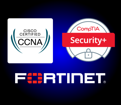 Preparação para certificações Cisco, Fortinet, CompTIA